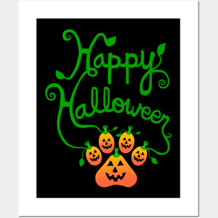 Happy Halloween Pawpkin Print Posters and Art